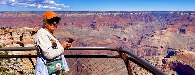 nancy on the edge of the grand canyon